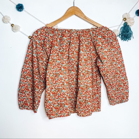 VINTAGE vsco y2k floral off the shoulder crop top - Picture 4 of 13